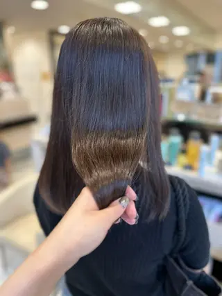 セミロング カラー クロスパーマ/うる艶 カラー/Kurumiのヘアスタイル