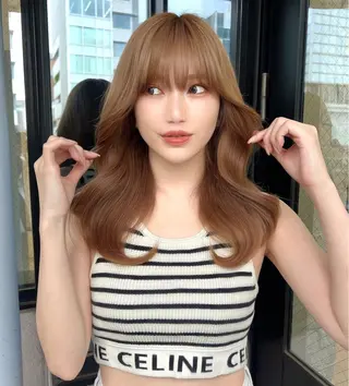 ロング カラー 韓国ヘア♡ 顔まわりカットayaのヘアスタイル