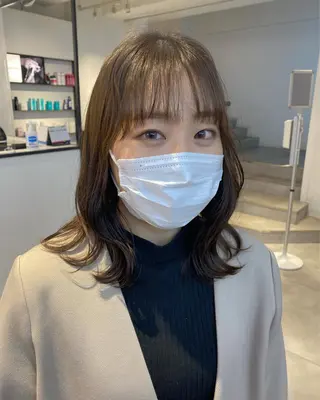 セミロング カラー 透明感/レイヤー カット🎀Maco.のヘアスタイル