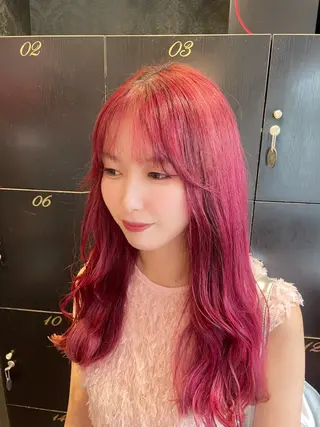 セミロング カラー 💞暖色カラー 💞risaのヘアスタイル