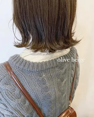 ミディアム カラー 似合わせカットカラー ♡佐藤捺美のヘアスタイル