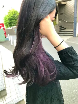 ロング カラー 横山 奈央のヘアスタイル