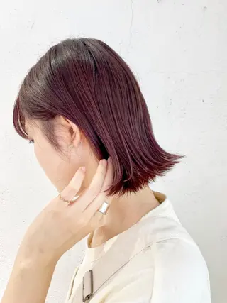 ミディアム カラー ヘアアレンジ 🫧透明感カラー/ ボブ/小笠原🪽のヘアスタイル