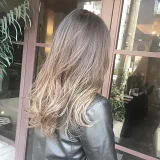 セミロング カラー 髪質改善&縮毛矯正 池本　有宏のヘアスタイル