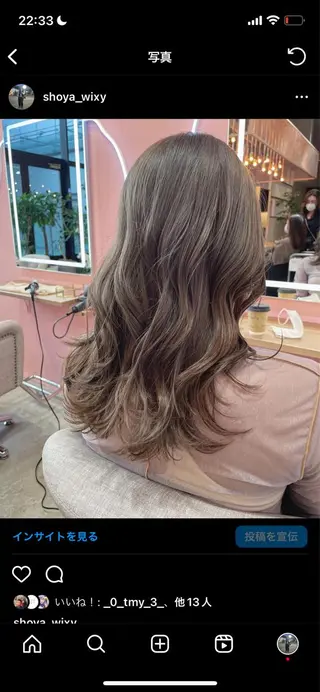 セミロング カラー wixy    mimi所属・透明感カラーの人 ベージュの王様のヘアスタイル