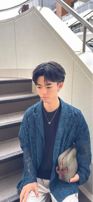 メンズ メンズ特化 センターパート特化のヘアスタイル