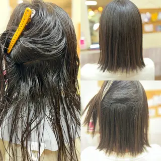 ミディアム Aile所属・酸性ストレート／カラ ー/山下高明のヘアスタイル