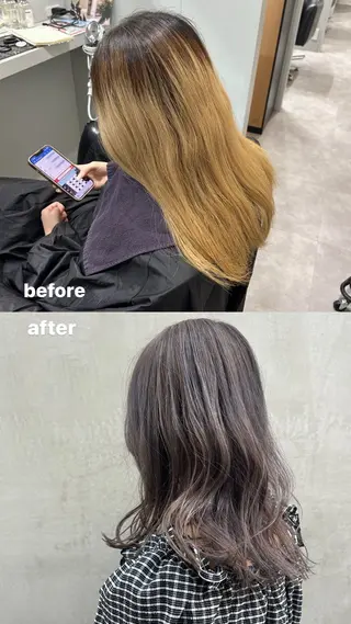 カラー tokute 片岡心🐥のヘアスタイル