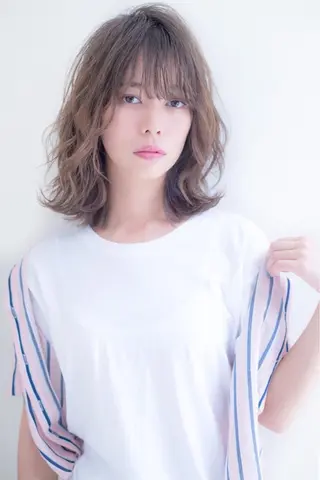 ミディアム カラー パーマ 髪質改善/縮毛矯正/ ボブ/店長/槌矢圭悟のヘアスタイル