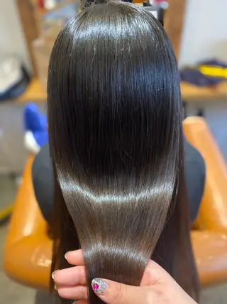 ロング 髪質改善×矯正🫧 韓国ヘアasamiのヘアスタイル