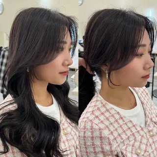 ロング カラー ヘアアレンジ 🤍layer🤍 リナのヘアスタイル