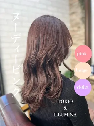 セミロング カラー 多賀 順平のヘアスタイル