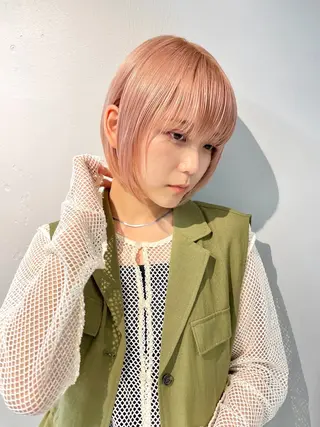 ショート レイヤー×ツヤカラー 渋谷/kougaのヘアスタイル