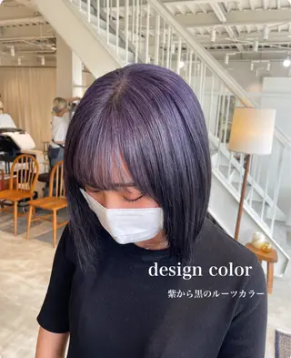 ミディアム カラー 峯崎 葵のヘアスタイル