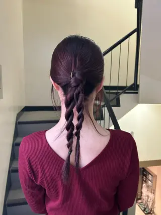 セミロング カラー ヘアアレンジ ☕️結【suii.】 ボブ/ヘアセット☕️のヘアスタイル