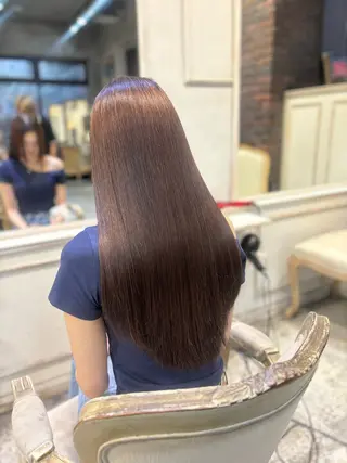 ミディアム ⭐️ 傷まないカラー 美髪矯正 ⭐YUKIのヘアスタイル