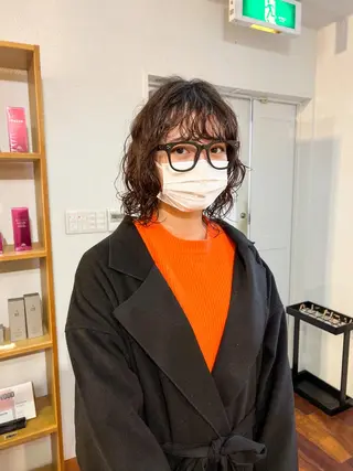 ミディアム パーマ 水野 雪 /パーマ/暖色カラーのヘアスタイル