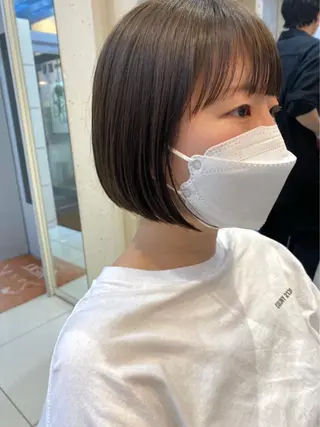 カラー mao♡ベージュ/ 顔周りカットのヘアスタイル
