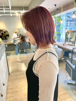 ショート カラー ボブ/パーマ 古家 佑真のヘアスタイル