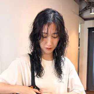 セミロング パーマ 🍊暖色/ボブヘア chihiro🌼ོのヘアスタイル