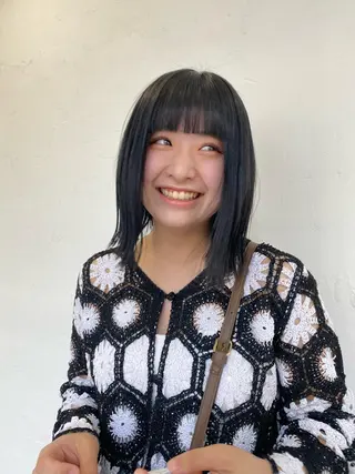 ミディアム パーマ、髪質改善 菊地美月のヘアスタイル