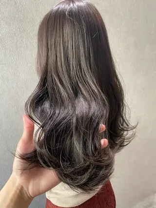 セミロング カラー 🥇ブリーチ無し 透明感🥇佐藤のヘアスタイル