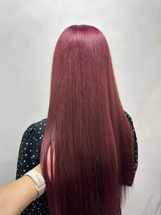 ロング カラー ハイトーン/ 縮毛矯正のヘアスタイル