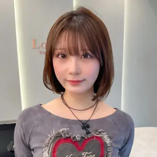 ショート カラー ボブ韓国風レイヤー 錦糸町/畠中ケントのヘアスタイル