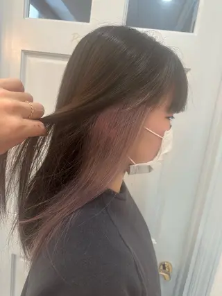 セミロング 村松陸斗 メテオカラーのヘアスタイル