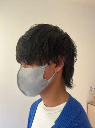 ミディアム メンズ 🪽羽エク/Ash 店長/折目奈央🪽のヘアスタイル