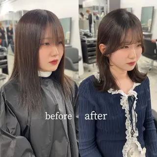 ミディアム ショート/レイヤー カット/ミサキ💐のヘアスタイル