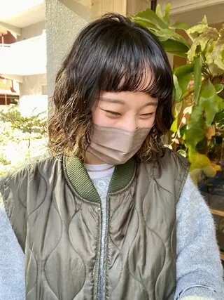 ミディアム パーマ BELLA阿部野 TOMOMIのヘアスタイル