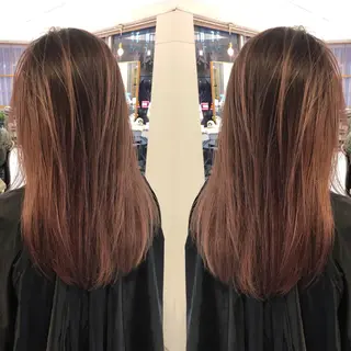 セミロング カラー ブリーチカラー🌈 石垣翔太のヘアスタイル