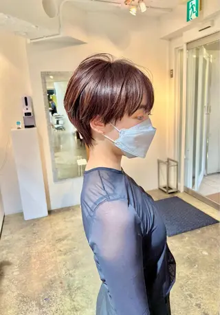 ショート カラー ショート/ボブ/縮毛 三上達大のヘアスタイル