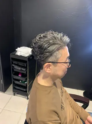 ミディアム メンズ メンズパーマ/難波/ 心斎橋　室園亮佑のヘアスタイル