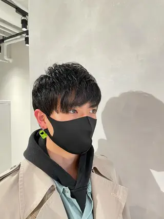 ショート メンズ 渋谷レイヤーカット/ 暖色艶カラー🩵高橋のヘアスタイル