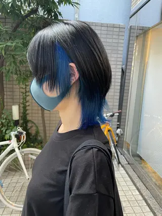 ミディアム カラー 永田〈店長#レイヤー #ウルフ#ハイトーンのヘアスタイル