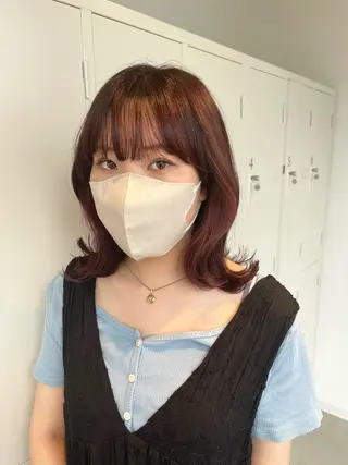 ミディアム カラー 店長 MANAMI /ブリーチ/骨格ボブのヘアスタイル