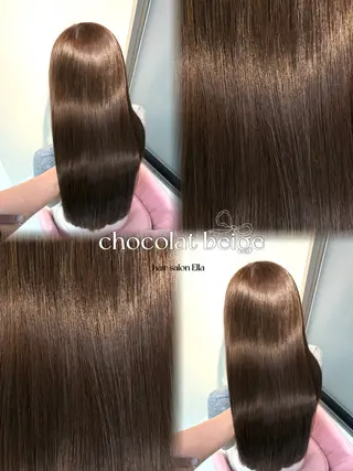 セミロング カラー Ella所属・nana【艶髪】/ レイヤー/縮毛矯正のヘアスタイル