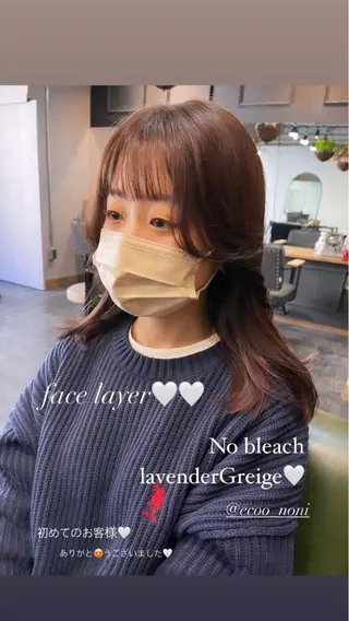 セミロング 韓国 / 中国ヘア 🦋Noniのヘアスタイル