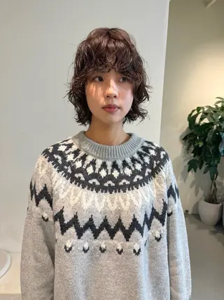 ミディアム パーマ 小岩 荘太のヘアスタイル