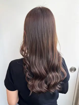 セミロング カラー 縮毛矯正/艶暖色 カラー/パーマひふみのヘアスタイル