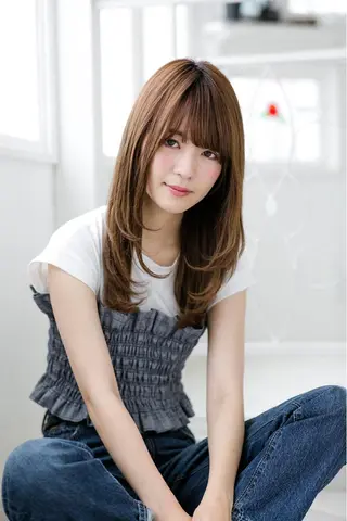 ロング パーマ 透明感/ 美髪矯正/田中恭のヘアスタイル