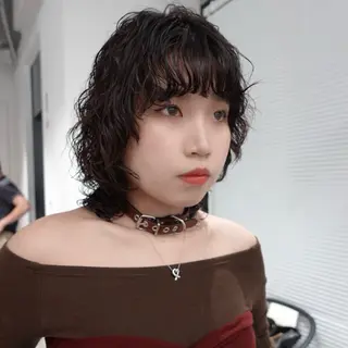 ミディアム パーマ ヘアアレンジ 🌐サトウ リョウ🌐のヘアスタイル