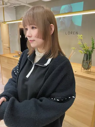 ミディアム レイヤーカット/暖色 カラー/mao🎀のヘアスタイル