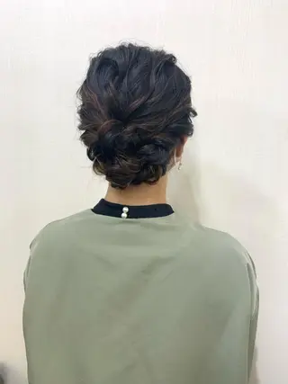 ロング ヘアアレンジ きむえり/髪質改善 /セット/カラーのヘアスタイル