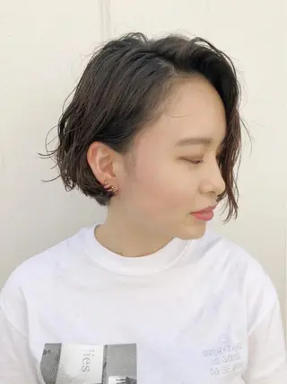 ショート パーマ ノグチ ユウキ/ボブのヘアスタイル