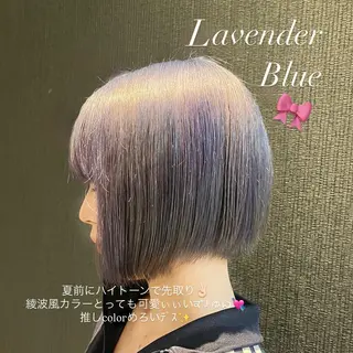 カラー ストレート/多幸感 /フェミニン/鏡のヘアスタイル