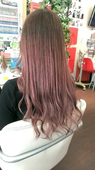 セミロング カラー 植田 /エクステ /ブリーチ/髪質改善のヘアスタイル