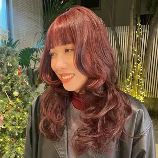 ロング カラー コテ巻き風パーマ🌀 カラー/Asukaのヘアスタイル